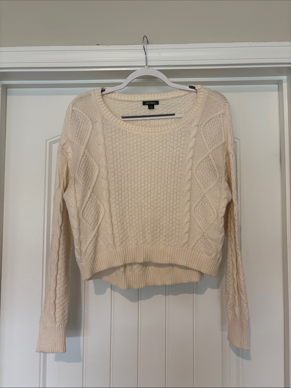 wild fable Cream Cable Knit Crew Sweater